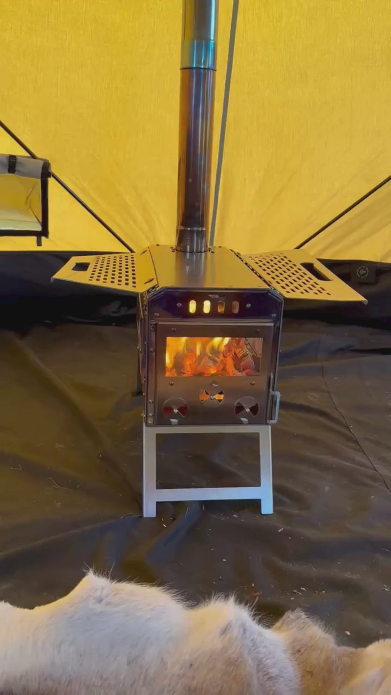 Load and play video in Gallery viewer, Stainless Steel Wood Stove
