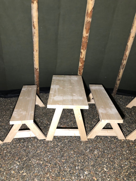 Table and 2 Benches